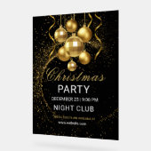 Elegant Black Gold Glitter Christmas Party  Acrylschild (Winkel)