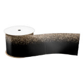 Elegant Black & Gold Glitter Ombre Satinband (Spule)
