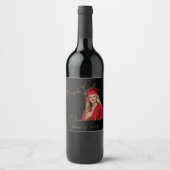 Elegant Black & Gold Graduation Weinetikett (Vorderseite)