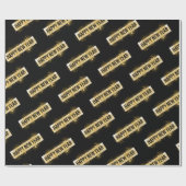 Elegant Black Gold Happy New Year  Geschenkpapier (Flach)