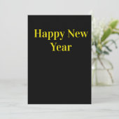 Elegant Black & Gold Happy New Year Greeting Card Einladung (Stehend Vorderseite)