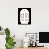 Elegant Black | Gold-Hochzeitstabelle Poster (Heimbüro)