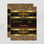 Elegant Black Gold Jewel 60. Geburtstag Einladung (Vorne/Hinten)