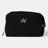 Elegant Black Gold l Elegant Luxury Monogram Waschbeutel (Rückseite)