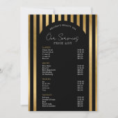 Elegant Black & Gold Lashes Hair Spa Price List (Vorderseite)