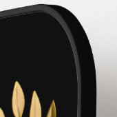 Elegant Black & Gold Laurel Monogram Pickleball Pa Pickleball Schläger (Linke Seite)