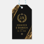 Elegant Black Gold Laurel Treat Festive Design Geschenkanhänger (Rückseite)