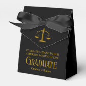 Elegant Black Gold Law School Graduation Party Geschenkschachtel (Vorderseite)