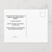 Elegant Black Gold Law School Graduation Photo Ankündigungspostkarte (Rückseite)