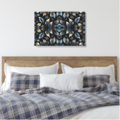 Elegant Black & Gold Leaf Canvas Print Leinwanddruck (Insitu (Schlafzimmer))