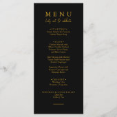 Elegant Black & Gold Let's essen Script Hochzeit Menükarte (Vorderseite)