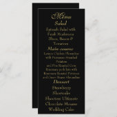 Elegant Black & Gold Menu card Menükarte (Vorne/Hinten)
