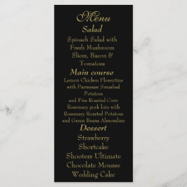 Elegant Black & Gold Menu card Menükarte
