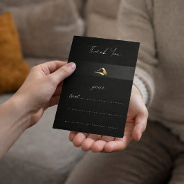 Elegant Black & Gold Minimalist Thank You Card Dankeskarte