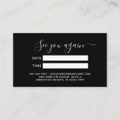 Elegant Black Gold Monogram Script Appointment Terminkarte (Rückseite)