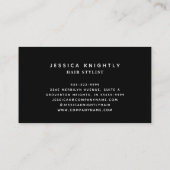 Elegant Black Gold Monogram Script Initials Visitenkarte (Rückseite)