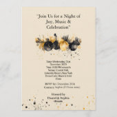 Elegant Black & Gold New Year Invitation Einladung (Rückseite)