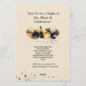 Elegant Black & Gold New Year Invitation Einladung (Rückseite)