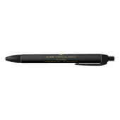 Elegant Black Gold Notary Monogram pen Kugelschreiber (Unterseite)