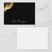 Elegant Black & Gold Personalized Note Card Mitteilungskarte (Vorne/Hinten)