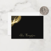 Elegant Black & Gold Personalized Note Card Mitteilungskarte (Vorderseite/Rückseite Beispiel)