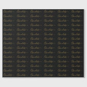 Elegant Black Gold Script Chocolate Business  Geschenkpapier (Flach)