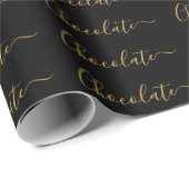 Elegant Black Gold Script Chocolate Business Geschenkpapier (Rolleneckpunkt)
