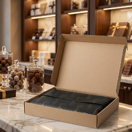 Elegant Black Gold Script Chocolatier Qr Code Seidenpapier