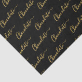 Elegant Black Gold Script Chocolatier Qr Code Seidenpapier (Ausschnitt)