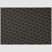 Elegant Black Gold Script Chocolatier Qr Code Seidenpapier (Vorderseite)