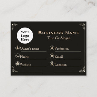 Elegant Black Gold Standard Business Card  Visitenkarte