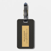 Elegant Black Gold Stilvolle Monogram Script Trave Gepäckanhänger (Rückseite vertikal)