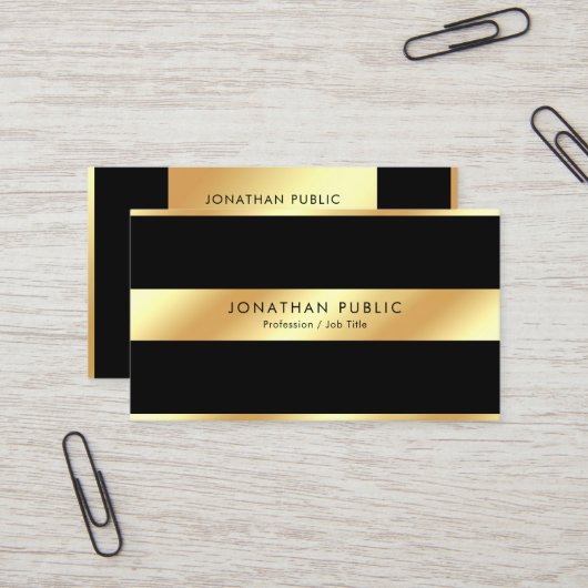 Elegant Black & Gold Template Professional Modern Visitenkarte (Vorderseite/Rückseite Beispiel)