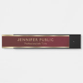 Elegant Black & Gold Text Home Office School Türschild (Vorderseite )