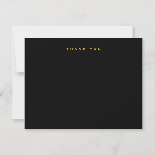 Elegant Black Gold Thank You Note Card Mitteilungskarte (Vorderseite)