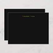 Elegant Black Gold Thank You Note Card Mitteilungskarte (Vorne/Hinten)
