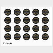 Elegant Black Gold Thank You Sticker (Blatt)