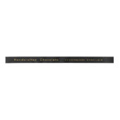 Elegant Black Gold Typography Chocolate Satinband (Vorderseite)