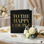 Elegant Black & Gold Typography To The Happy Coupl Dankeskarte