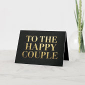 Elegant Black & Gold Typography To The Happy Coupl Dankeskarte (Vorderseite)