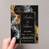 Elegant Black & Gold Wedding Invitation Acryleinladungen (Insitu (Handheld))