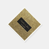 Elegant Black Gold Wedding Napkins Serviette (Ecke)