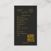Elegant Black Gold Wedding Photo Sharing QR Code   Begleitkarte (Vorderseite)