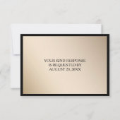 Elegant Black Gold Wedding RSVP (Vorderseite)