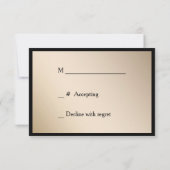 Elegant Black Gold Wedding RSVP Karte (Rückseite)