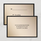 Elegant Black Gold Wedding RSVP Karte (Vorne/Hinten)