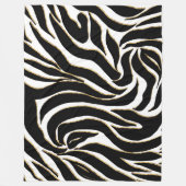 Elegant Black Gold Zebra White Animal Print Fleecedecke (Vorderseite)