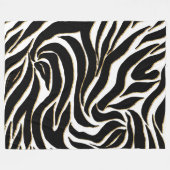 Elegant Black Gold Zebra White Animal Print Fleecedecke (Vorderseite (Horizontal))