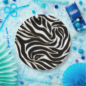 Elegant Black Gold Zebra White Animal Print Pappteller (Party)