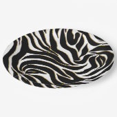 Elegant Black Gold Zebra White Animal Print Pappteller (Schrägansicht)